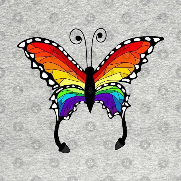 Rainbow Stained-Glass Style Butterfly by yellowkats